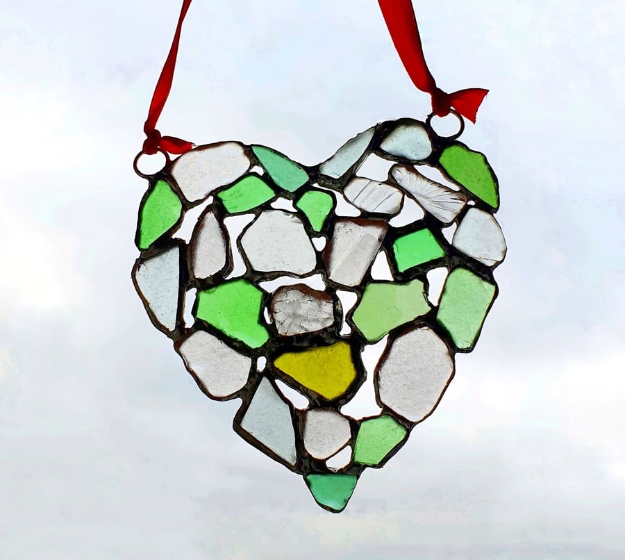 Sea glass mosaic suncatcher 