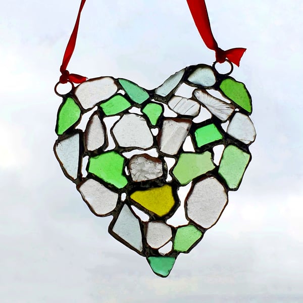 Sea glass mosaic suncatcher 