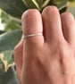 Silver faceted Ring - Sterling silver 925 - Minimalist Band Jewellery