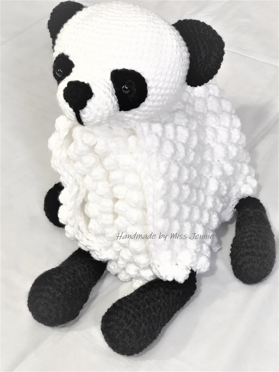 Crochet Baby blanket, Cuddle blanket, Panda Folding Baby blanket.