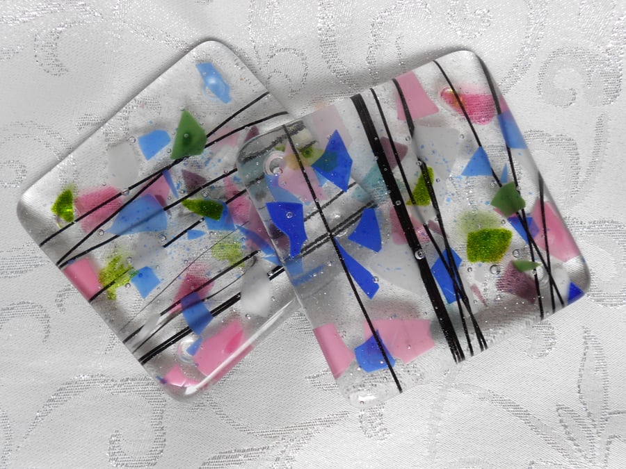 Fused Glass Coasters (set of 4)