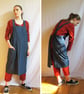 Denim Split Leg Pottery Apron, Asymmetric Bib, Crossback Design 4:6 - Image 4