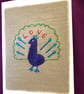 Pretty peacock hand embroidered card - Image 2