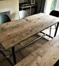 Dining Table, Custom Made Reclaimed Scaffold Boards, Rustic, Industrial, Pipe Tu - Image 8