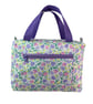 Large wash bag in Liberty cotton, floral toiletries bag with handles and pocket.