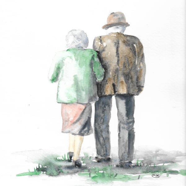 SOLD - Unavailable.   Just the Two of us. Watercolour painting