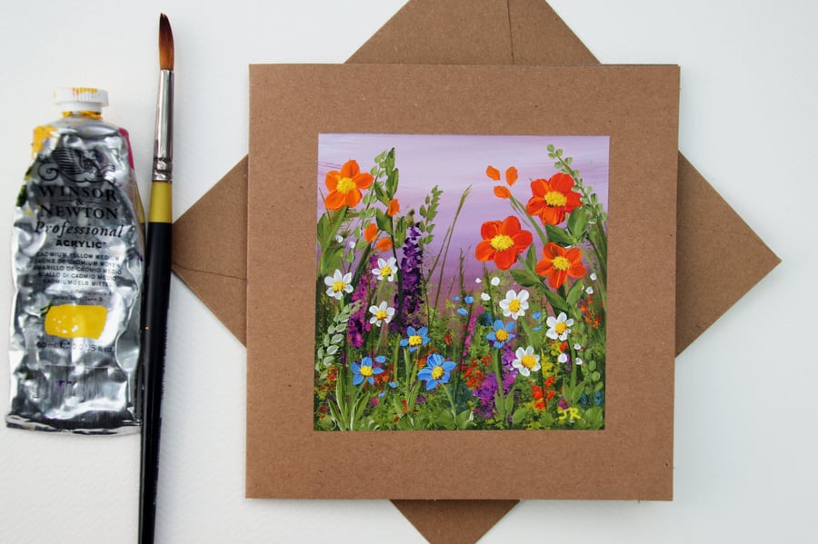 Original painting - Greetings Card "Countryside Flowers" (Ref no 97)