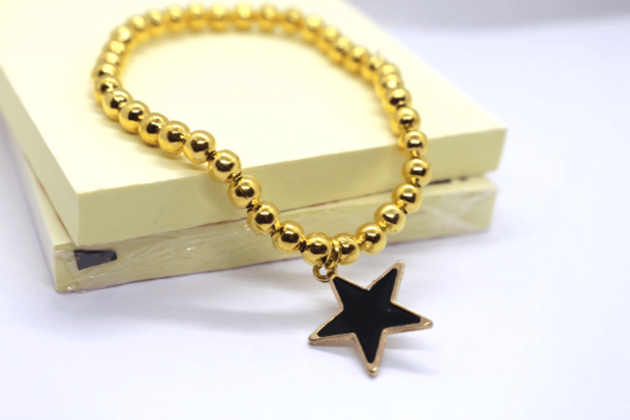 Gold Beads Stretchable Bracelet