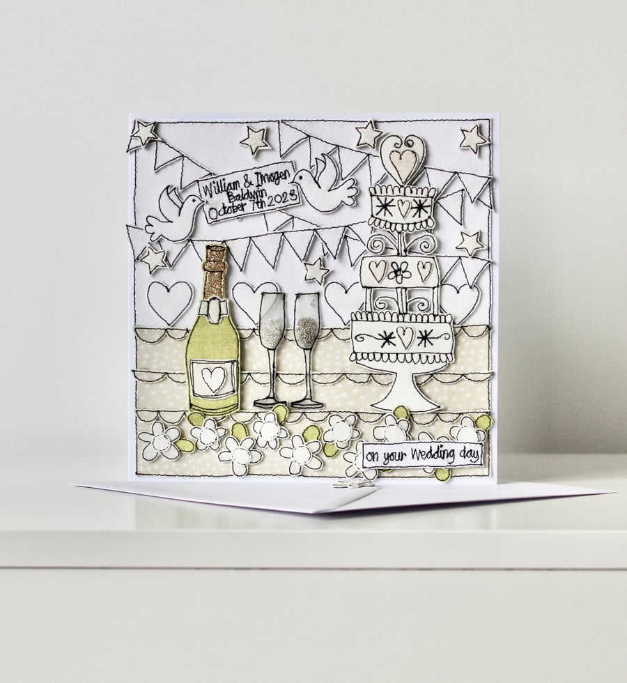 Special Order for Maxine - 'On Your Wedding Day' - Handmade Blank Card