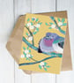 Blank card garden bird card pigeon and blossoms SALE - Image 1