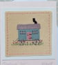 Miniature hand-stitched textile with embroidered details titled 'Shepherd's Hut - Image 2