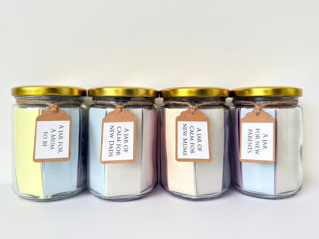 Quote Jar for Mum to Be, New Mum, New Dad, New Parents - 50 Positive Quotes