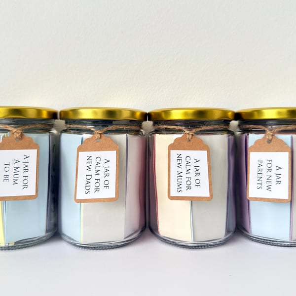 Quote Jar for Mum to Be, New Mum, New Dad, New Parents - 50 Positive Quotes