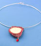 Red Heart Sea Glass Pendant - Image 4