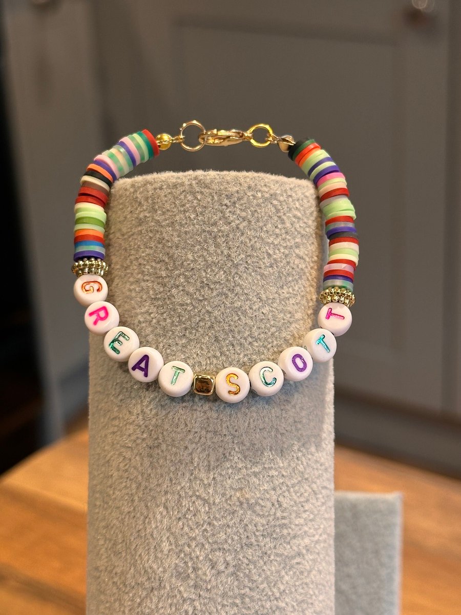 Unique Handmade bracelet with charms - wordy great Scott