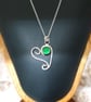 Sterling Silver 925 Unique Heart Pendant With Green Agate - Image 8