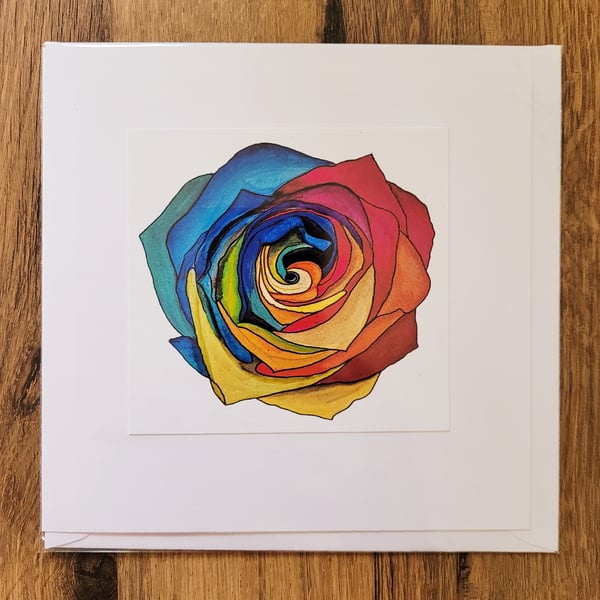 Rainbow Rose Card