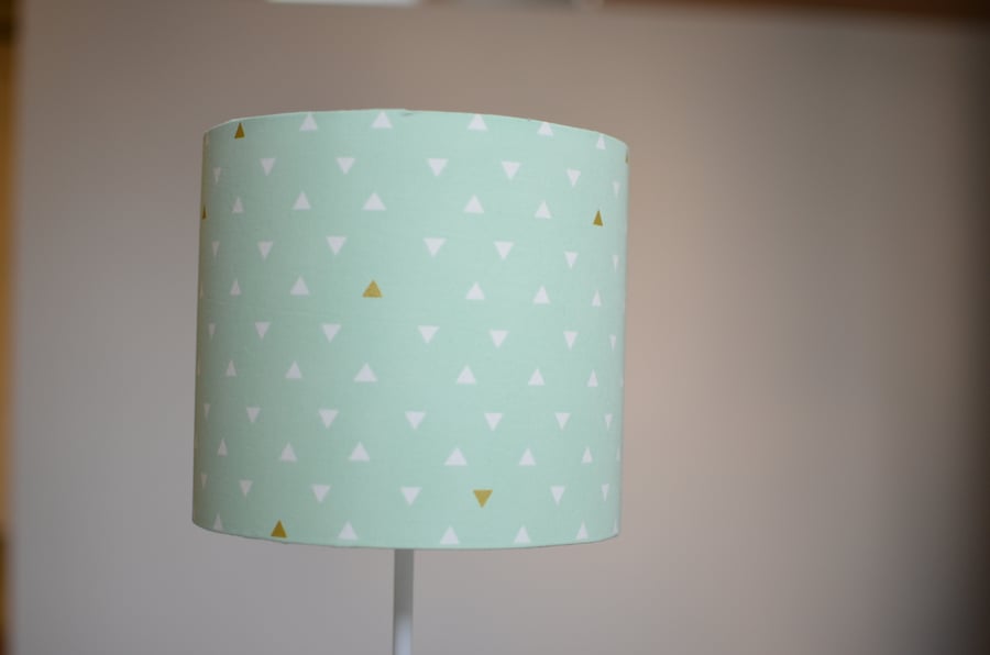 Mint Green and white Geometric lampshade 30cm 