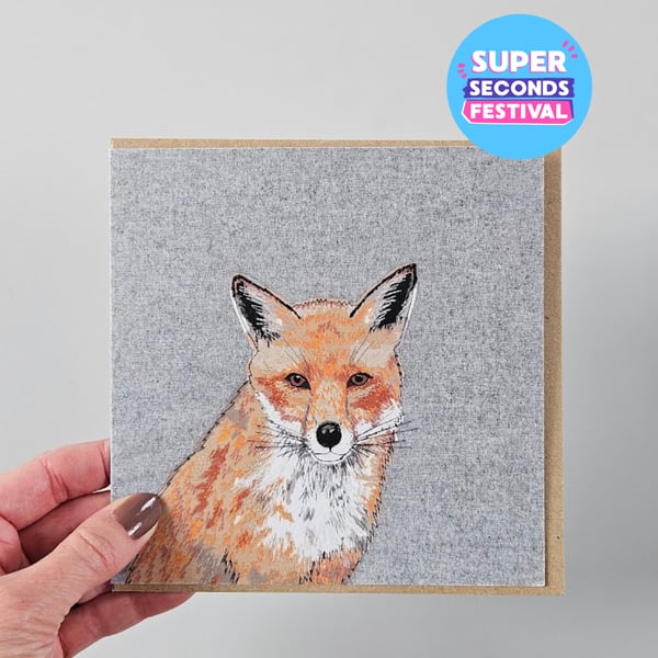 Fox greetings card, blank card, Wildlife, Super Seconds Festival