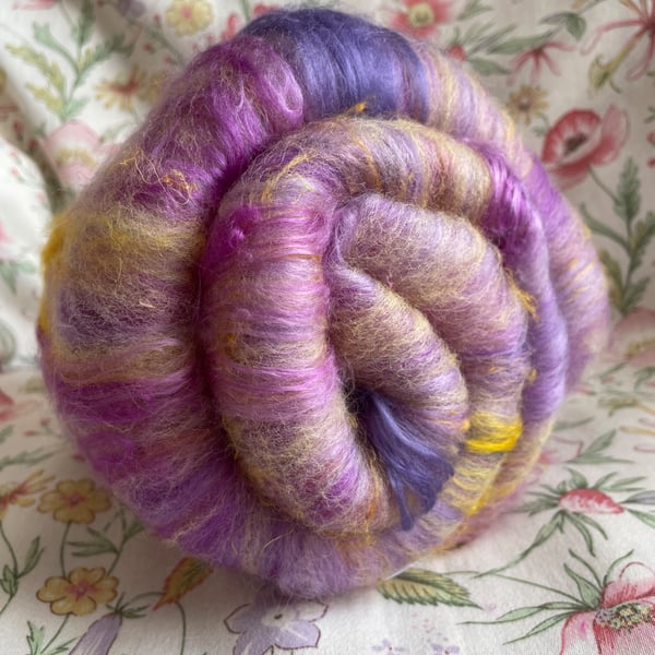 Wool Art Batt - "Crocus Pocus"