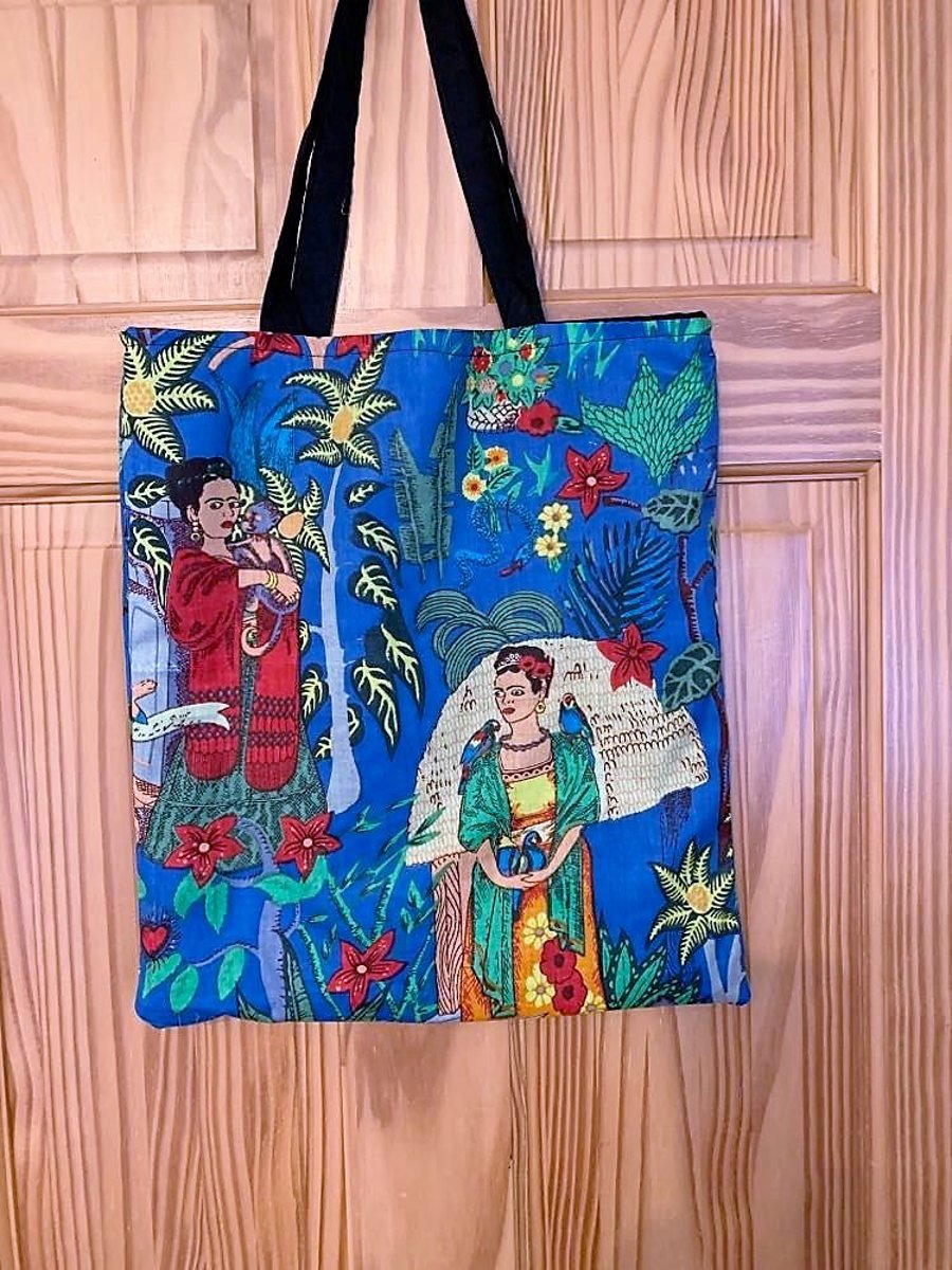 Frida Kahlo Blue Tote Bag