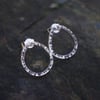 Eco Silver Textured Circle Stud Earrings