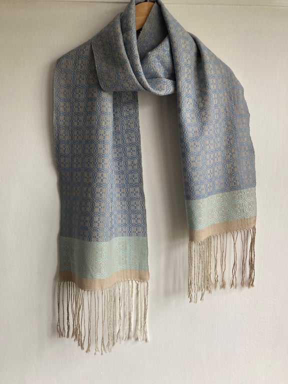Tavira Handwoven Overshot Summer Scarf