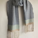 Tavira Handwoven Overshot Summer Scarf