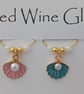 Oyster Shell and Pearl Wine Glass Charms set of 6