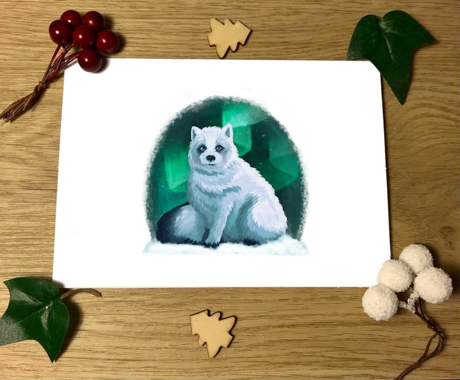 Arctic Fox Blank Greeting Card