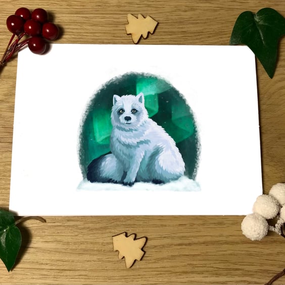 Arctic Fox Blank Greeting Card