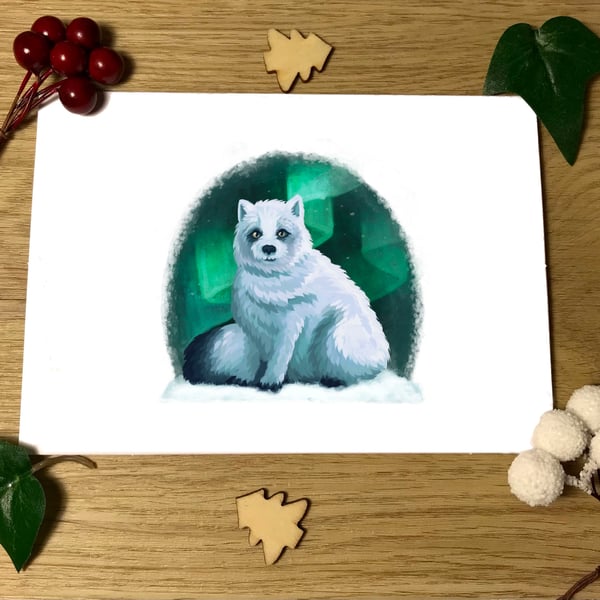 Arctic Fox Blank Greeting Card