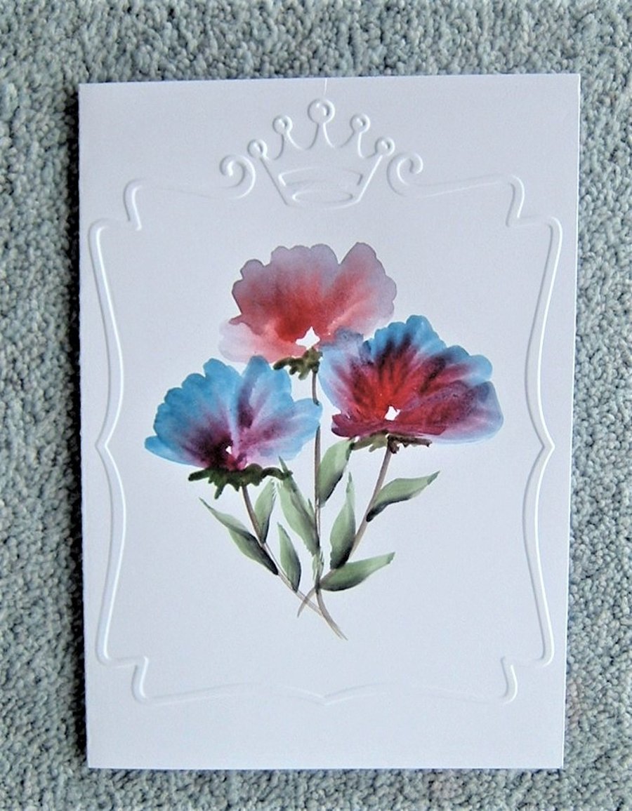 original hand painted card ( ref F 587)