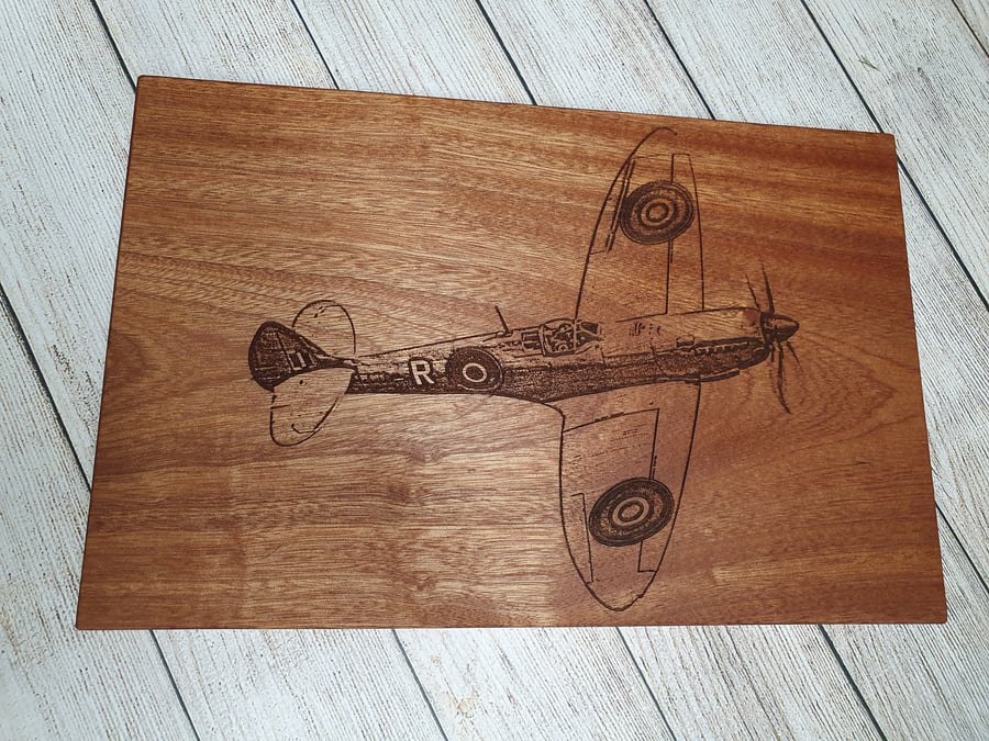 Wooden Aircraft Board - Spitfire, Lancaster and More - Personalised to Order