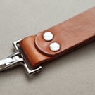 Leather Keyring Tactical Belt Dangler Spring Clip Hook Riveted