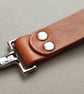 Leather Keyring Tactical Belt Dangler Spring Clip Hook Riveted - Image 1