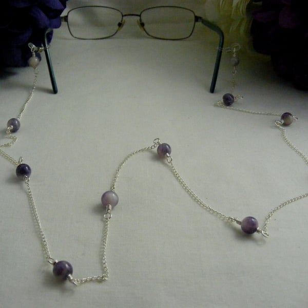 Purple Jade Gemstone Glasses Chain