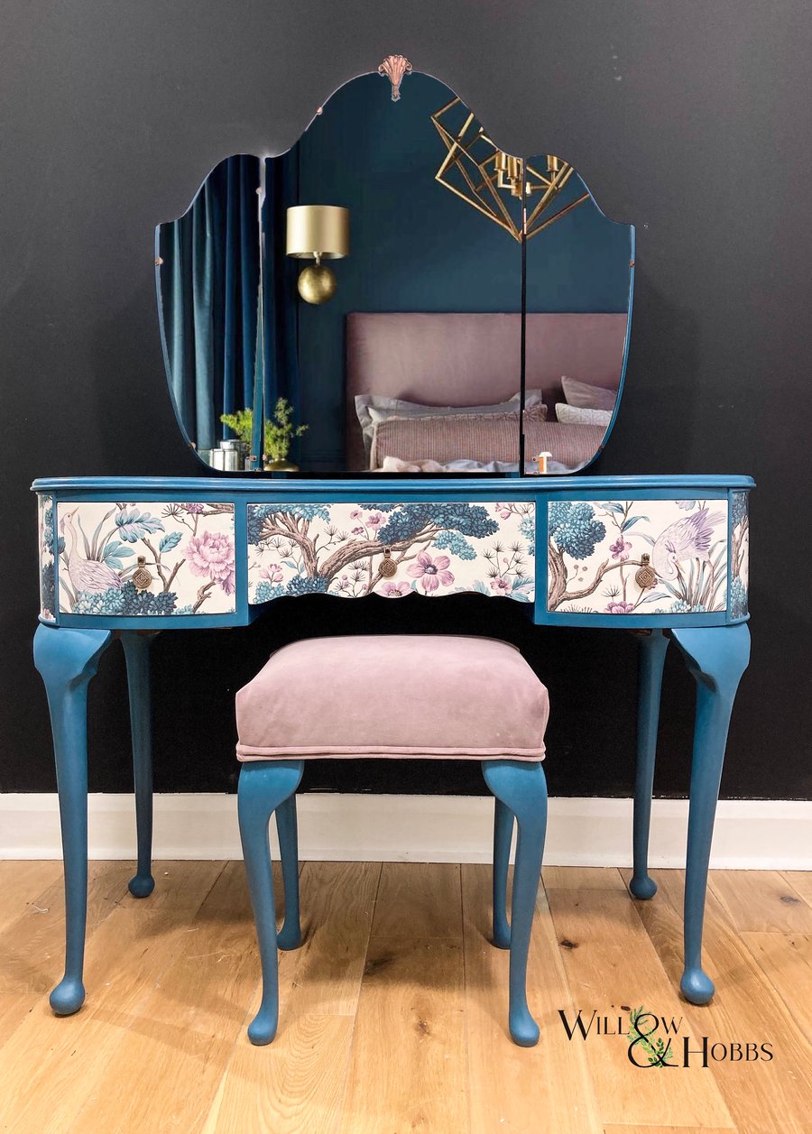 Upcycled Vintage Dressing table and stool- sold example made to order 
