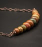  Picasso jasper and copper gemstone handmade drop earrings , Pisces jewelry - Image 7