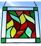 Leaves Stained Glass Suncatcher Handmade Bordered - Image 5
