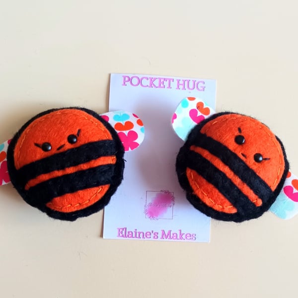 'Bumble bee' pocket hug and pocket hug card gift set,letterbox gift (orange)