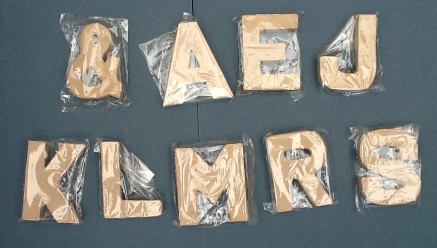 4", 10cm tall Papier Maché Letters 