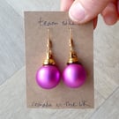 Frosted Pink Mini Bauble Earrings