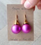 Frosted Pink Mini Bauble Earrings - Festive Jewellery - Old Stock Super Seconds