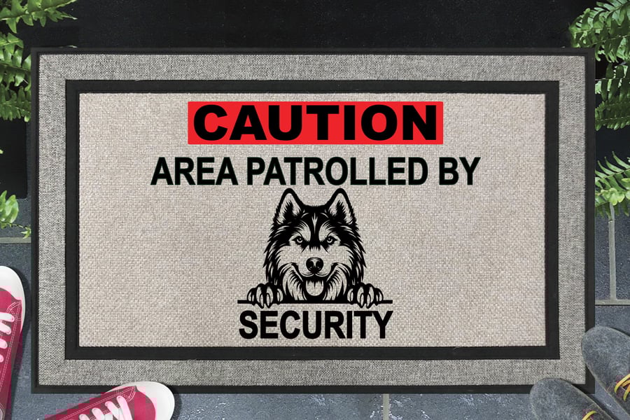 Husky Security Door Mat No.2 - All Weather - Husky Dog Welcome Mat - 45x70cm 