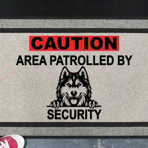 Husky Security Door Mat No.2 - All Weather - Husky Dog Welcome Mat - 45x70cm 