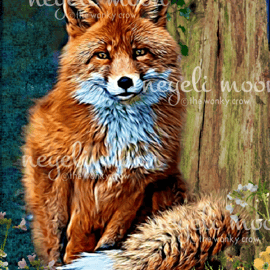 WOODLAND FOX canvas print of original oil painting by neyeli