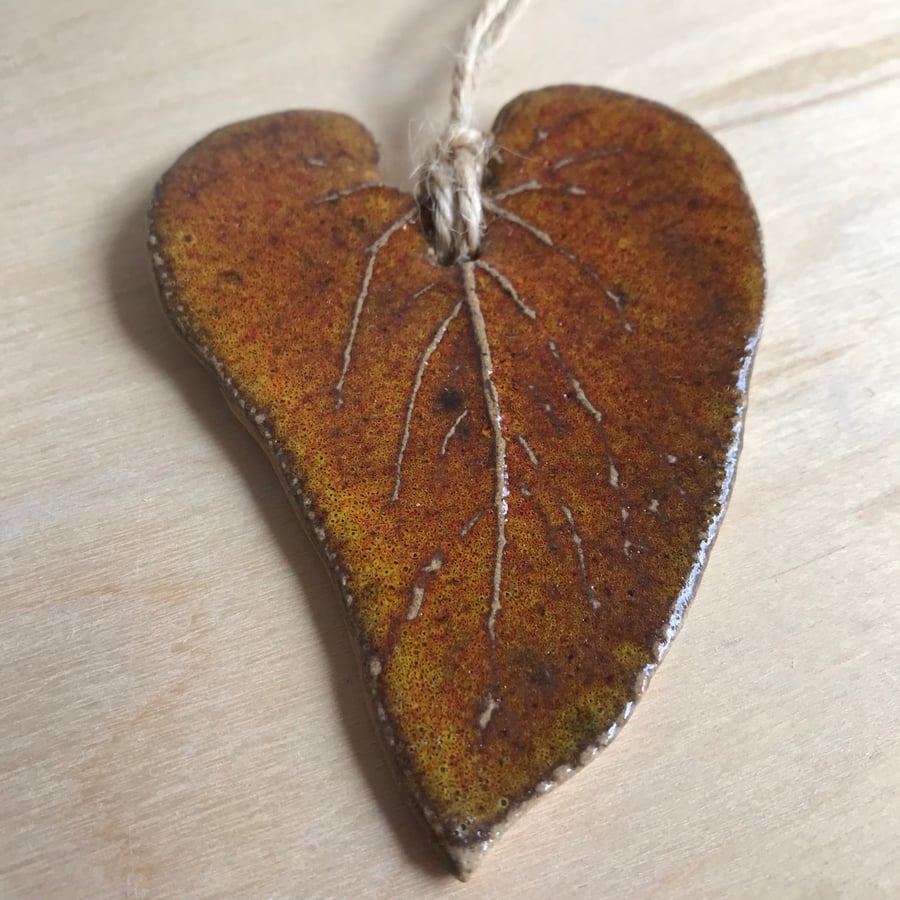 Orange autumn leaf decoration 