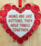 Handmade Fused Glass Mums Are Like Buttons Hanging Heart Picture Decoration - Image 3