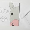 Funny Cute Ass Valentine card, Donkey Pun Anniversay card, Birthday card
